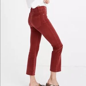 Madewell Red Cali Demi-Boot Jeans in Corduroy: Button-Front Edition size 27